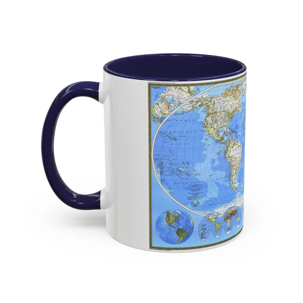 World Map (1988) (Map) Accent Coffee Mug-Go Mug Yourself