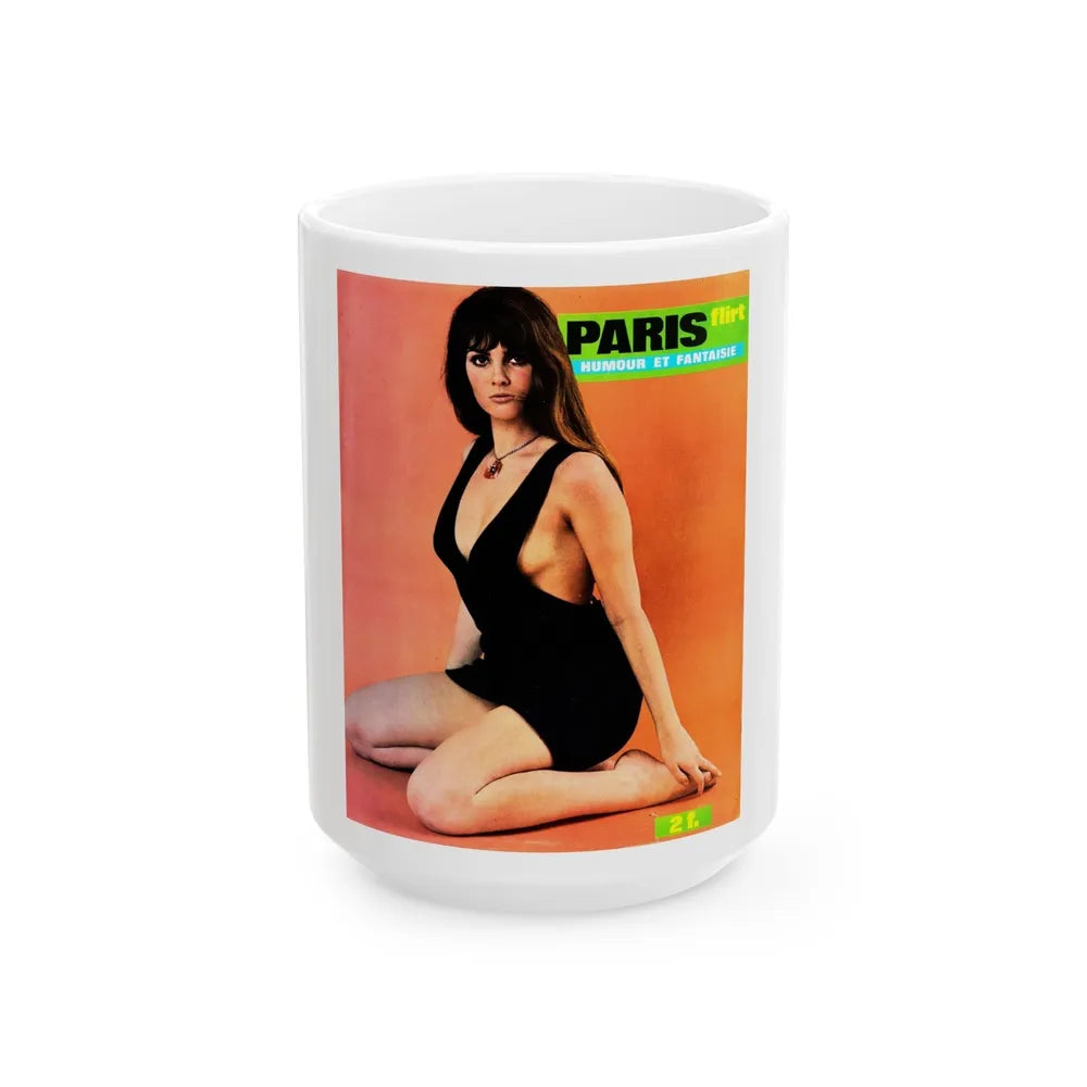 Caroline Munro #151 (Vintage Female Icon) White Coffee Mug-15oz-Go Mug Yourself