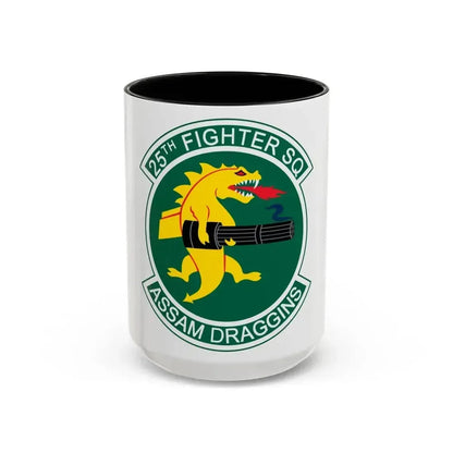 25th Fighters Sq (U.S. Air Force) Accent Coffee Mug 15oz Black - Go Mug Yourself