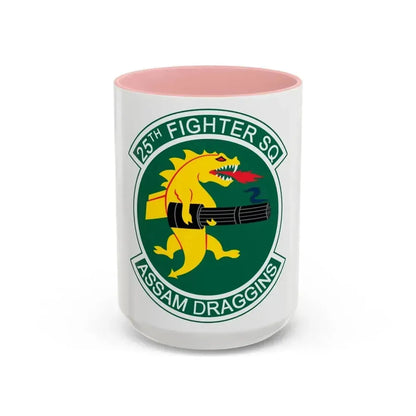 25th Fighters Sq (U.S. Air Force) Accent Coffee Mug 15oz Pink - Go Mug Yourself