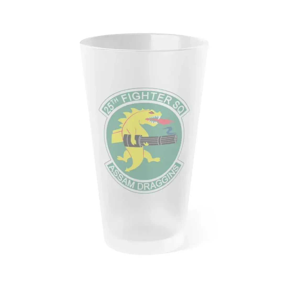25th Fighters Sq (U.S. Air Force) Frosted Pint Glass 16oz 16oz Frosted - Go Mug Yourself