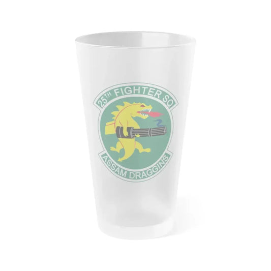 25th Fighters Sq (U.S. Air Force) Frosted Pint Glass 16oz 16oz Frosted - Go Mug Yourself