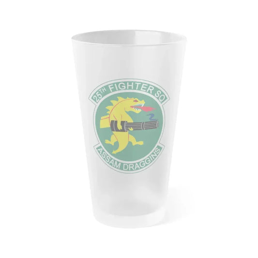 25th Fighters Sq (U.S. Air Force) Frosted Pint Glass 16oz 16oz Frosted - Go Mug Yourself