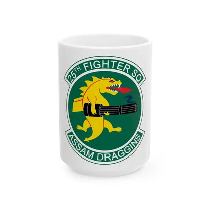 25th Fighters Sq (U.S. Air Force) White Coffee Mug 15oz - Go Mug Yourself