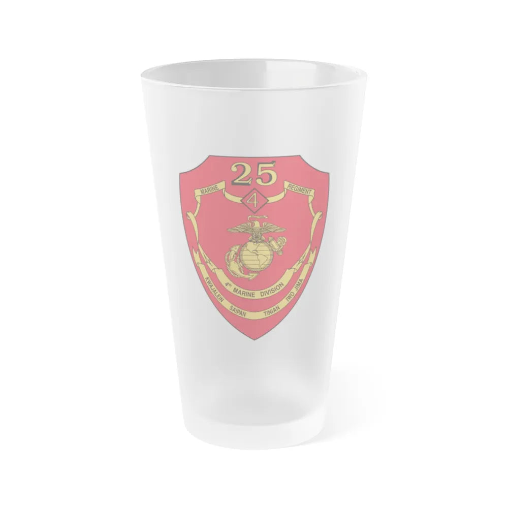 25th Marines Regiment (USMC) Frosted Pint Glass 16oz-Go Mug Yourself