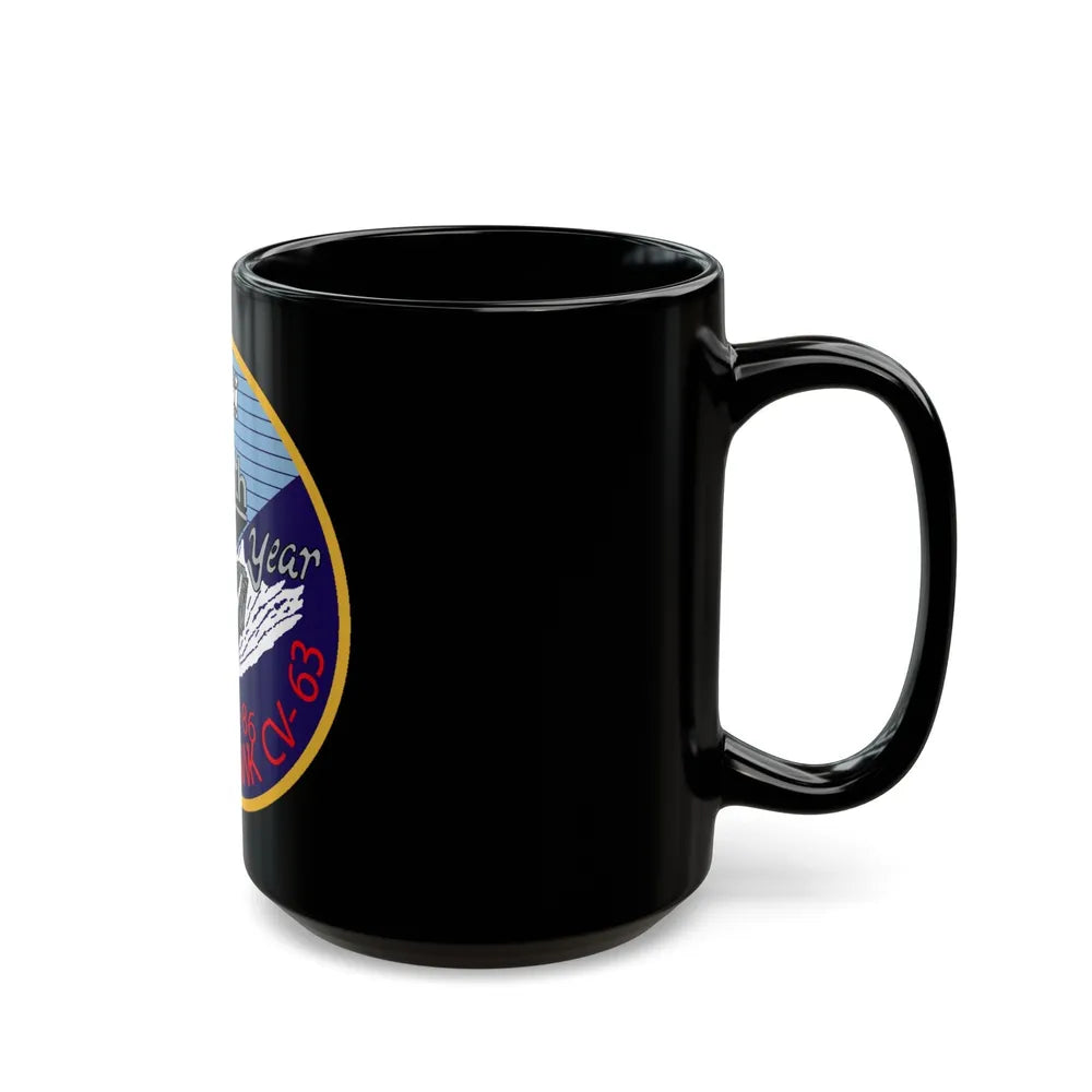 25th year USS Kitty Hawk CV 63 (U.S. Navy) Black Coffee Mug-Go Mug Yourself