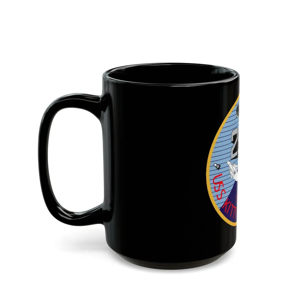 25th year USS Kitty Hawk CV 63 (U.S. Navy) Black Coffee Mug-Go Mug Yourself