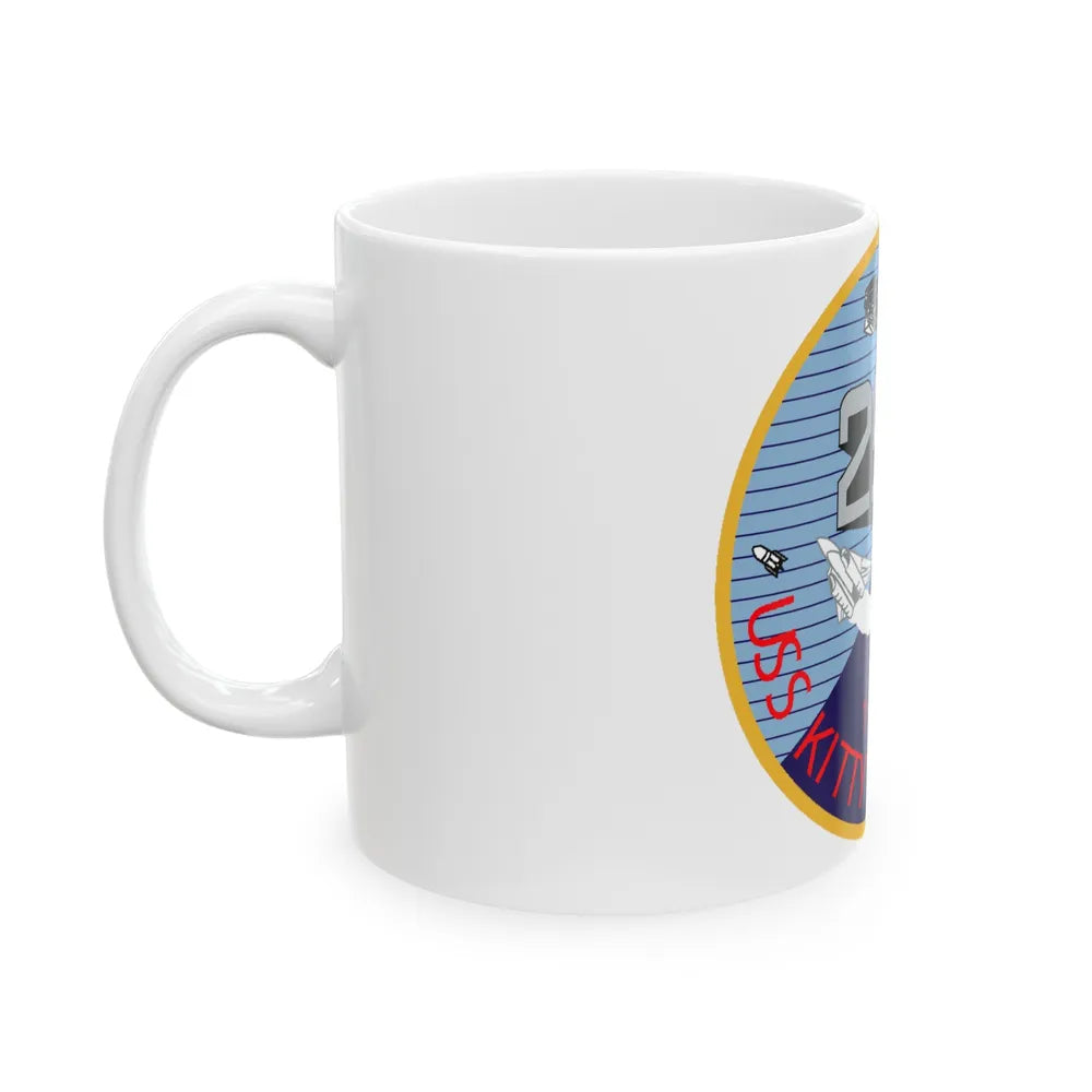 25th year USS Kitty Hawk CV 63 (U.S. Navy) White Coffee Mug-Go Mug Yourself