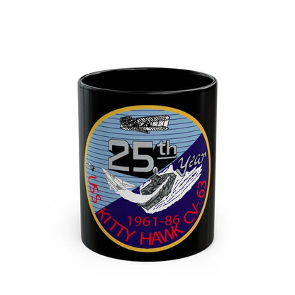 25th year USS Kitty Hawk CV 63 (U.S. Navy) Black Coffee Mug 11oz - Go Mug Yourself