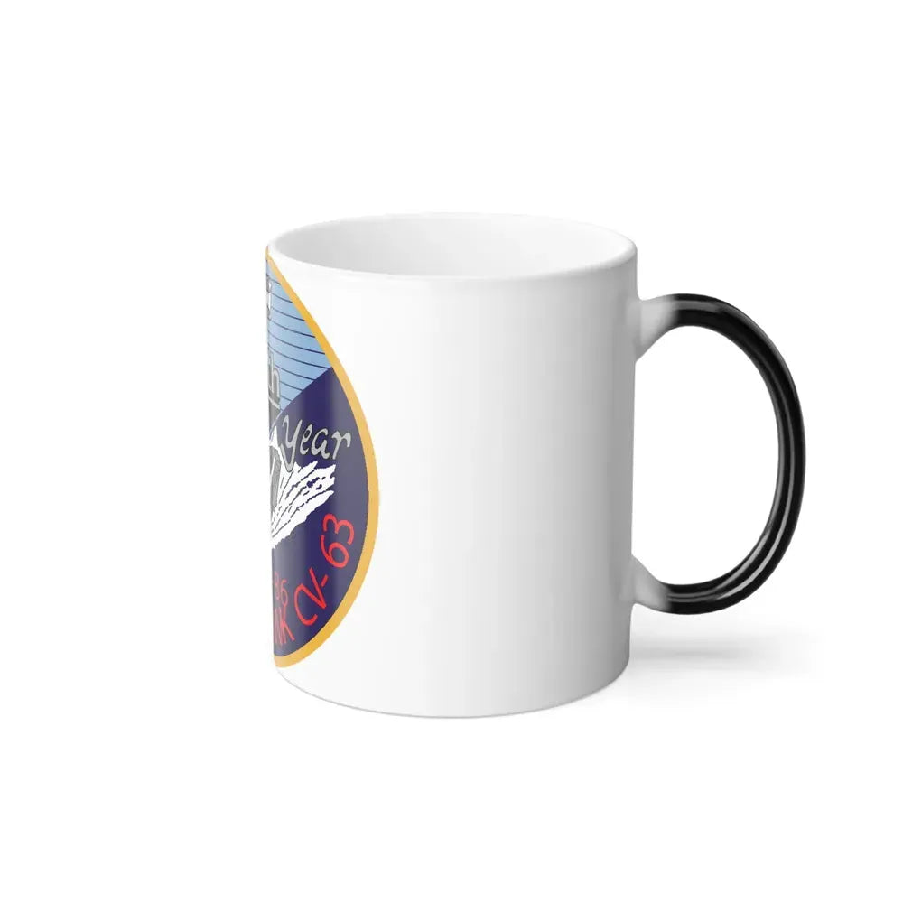 25th year USS Kitty Hawk CV 63 (U.S. Navy) Color Changing Mug 11oz - Go Mug Yourself