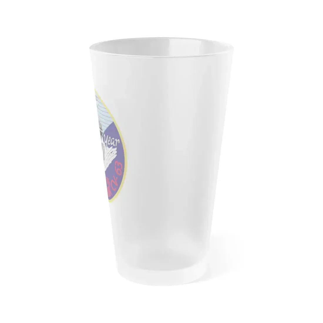 25th year USS Kitty Hawk CV 63 (U.S. Navy) Frosted Pint Glass 16oz - Go Mug Yourself