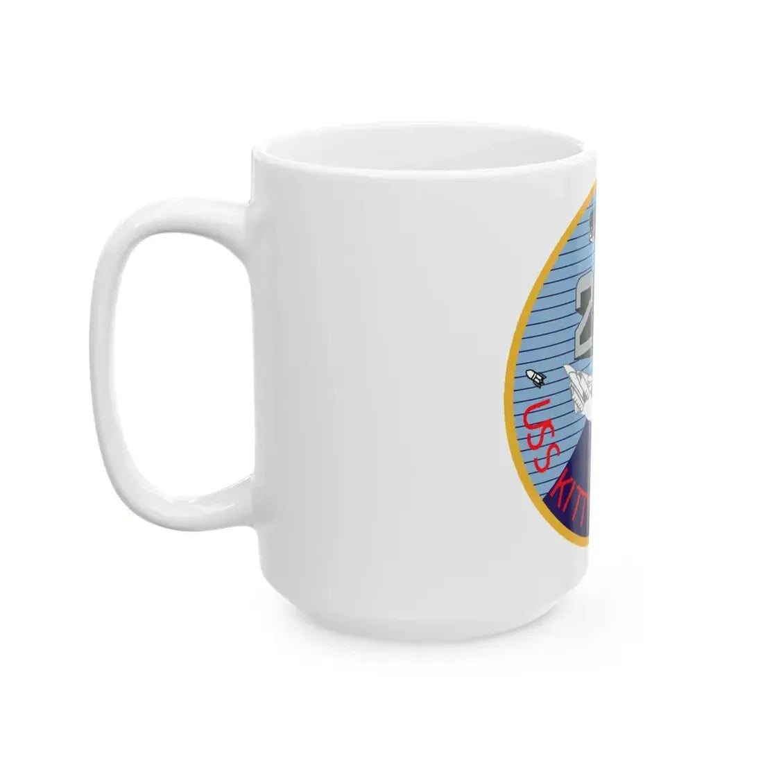 25th year USS Kitty Hawk CV 63 (U.S. Navy) White Coffee Mug - Go Mug Yourself
