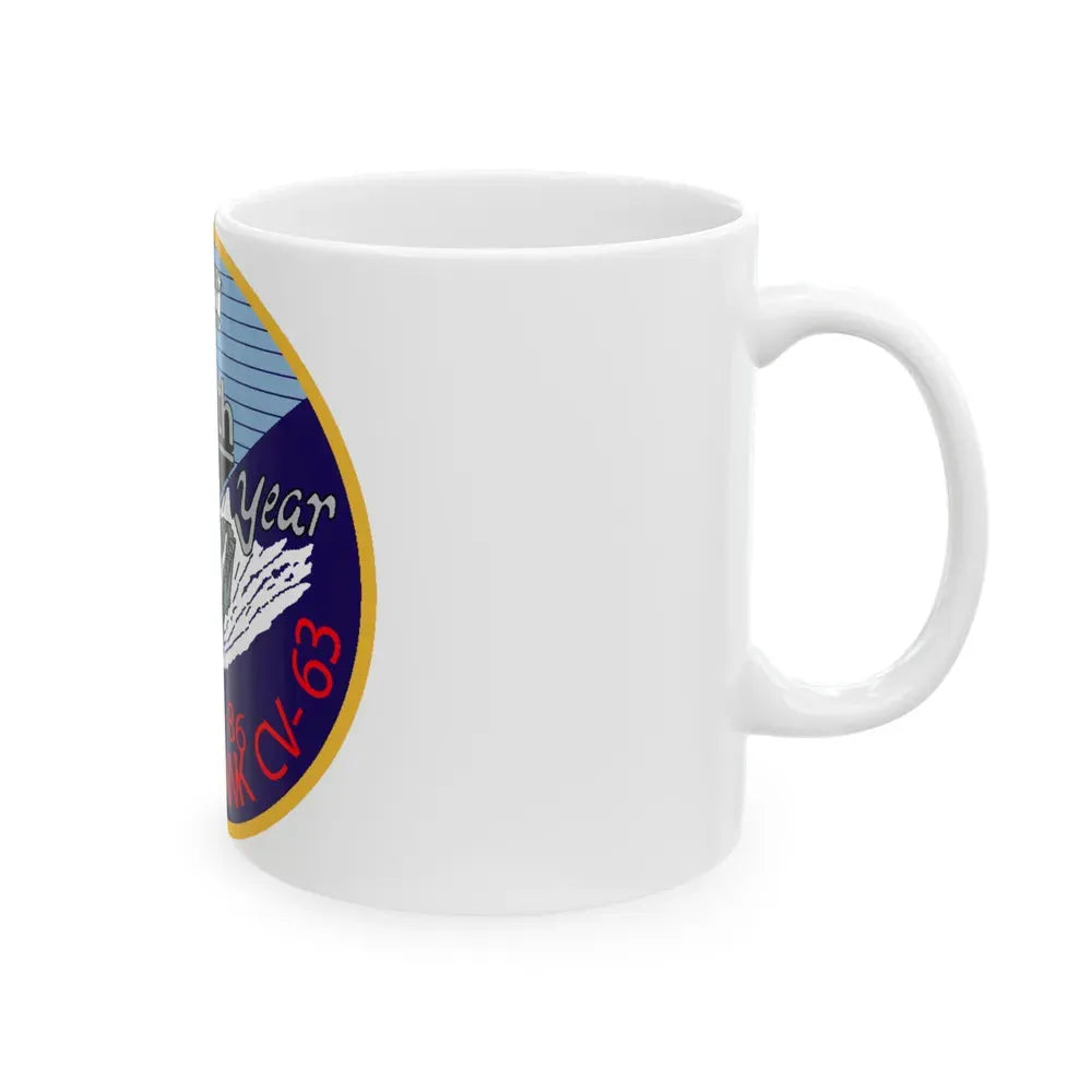 25th year USS Kitty Hawk CV 63 (U.S. Navy) White Coffee Mug - Go Mug Yourself