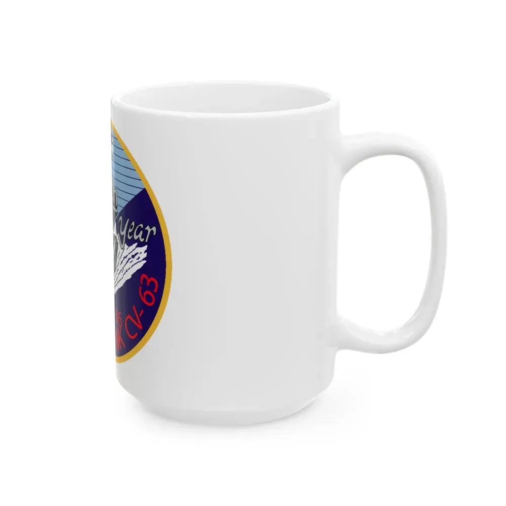25th year USS Kitty Hawk CV 63 (U.S. Navy) White Coffee Mug - Go Mug Yourself