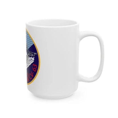 25th year USS Kitty Hawk CV 63 (U.S. Navy) White Coffee Mug - Go Mug Yourself
