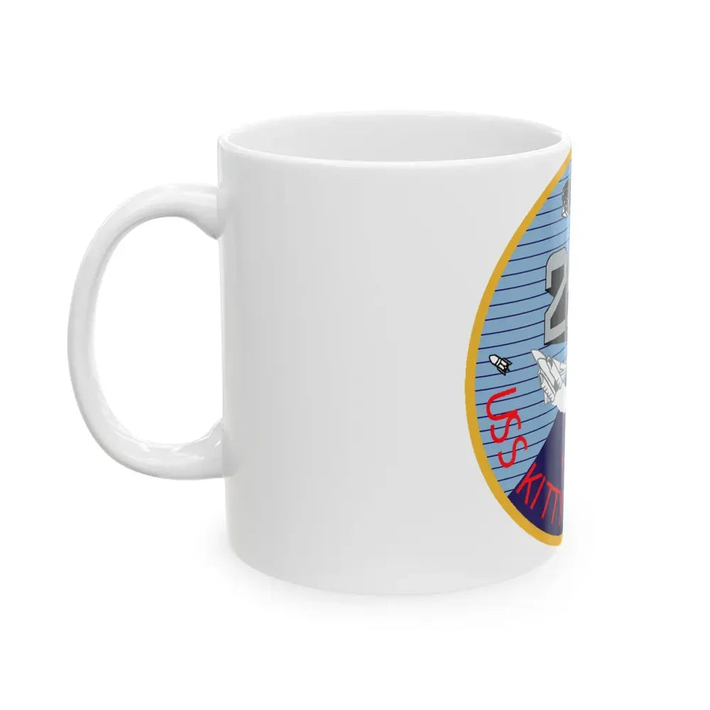 25th year USS Kitty Hawk CV 63 (U.S. Navy) White Coffee Mug - Go Mug Yourself