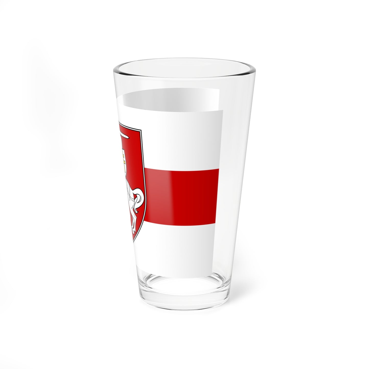 Flag of Belarus w-r-w with Arms 2020 3-2 (Belarus) Pint Glass 16oz