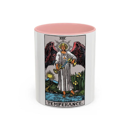 Temperance (Tarot Card) Accent Coffee Mug-11oz-Pink-Go Mug Yourself