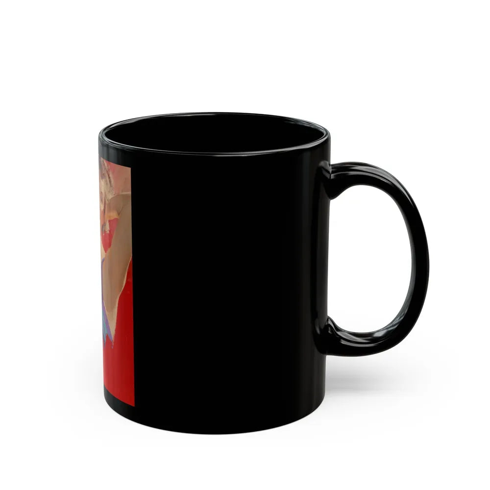 Brunette Beauty, unpublished Redbook cover - Black Coffee Mug-Go Mug Yourself