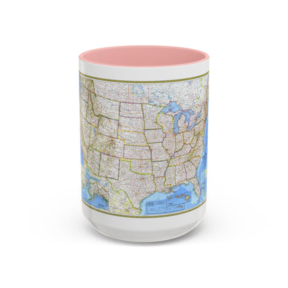 USA - The United States (1976) (Map) Accent Coffee Mug