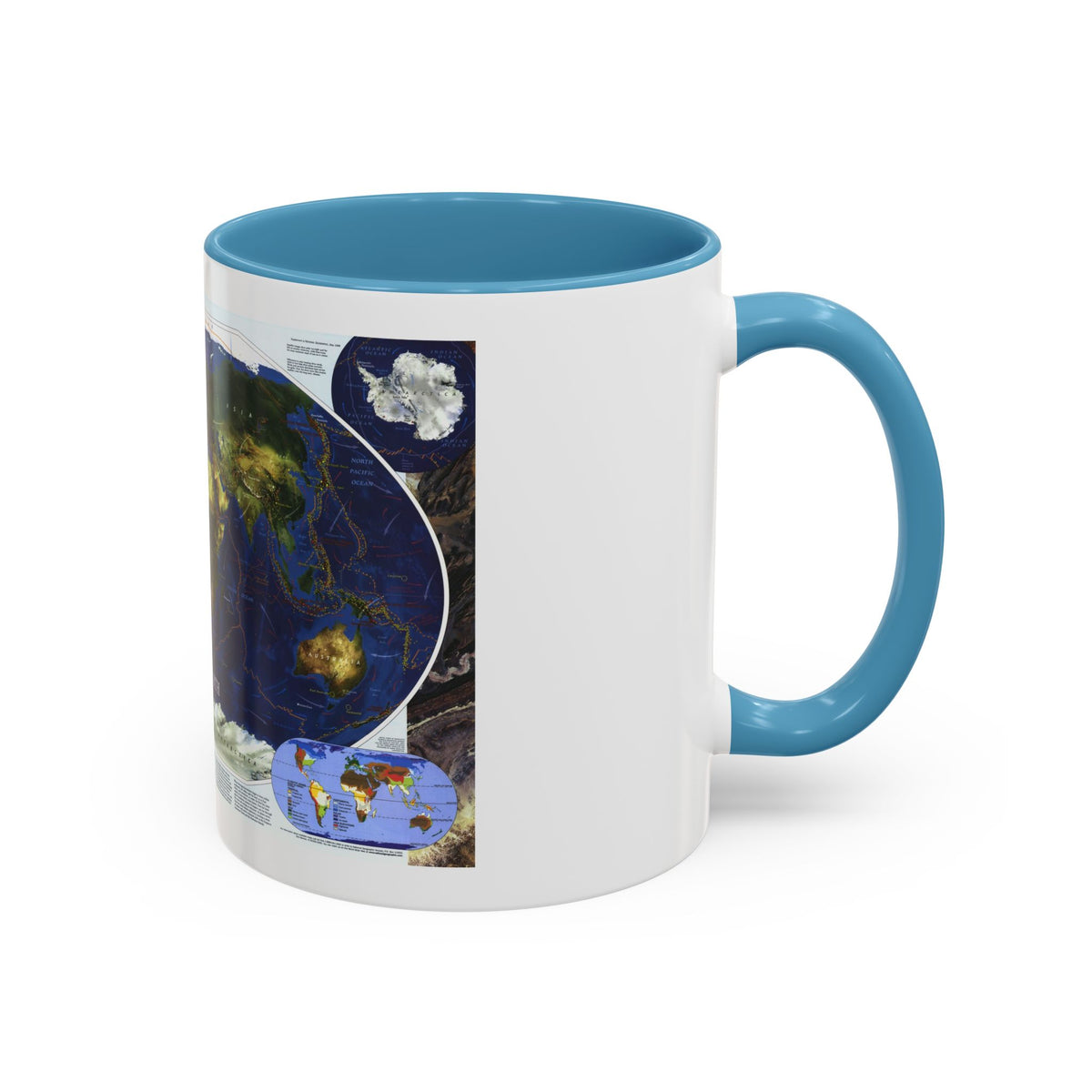 World Map - Physical Earth 1 (1998) (Map) Accent Coffee Mug