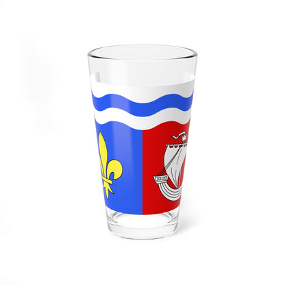 Drapeau fr departement Hauts-de-Seine (France) Pint Glass 16oz