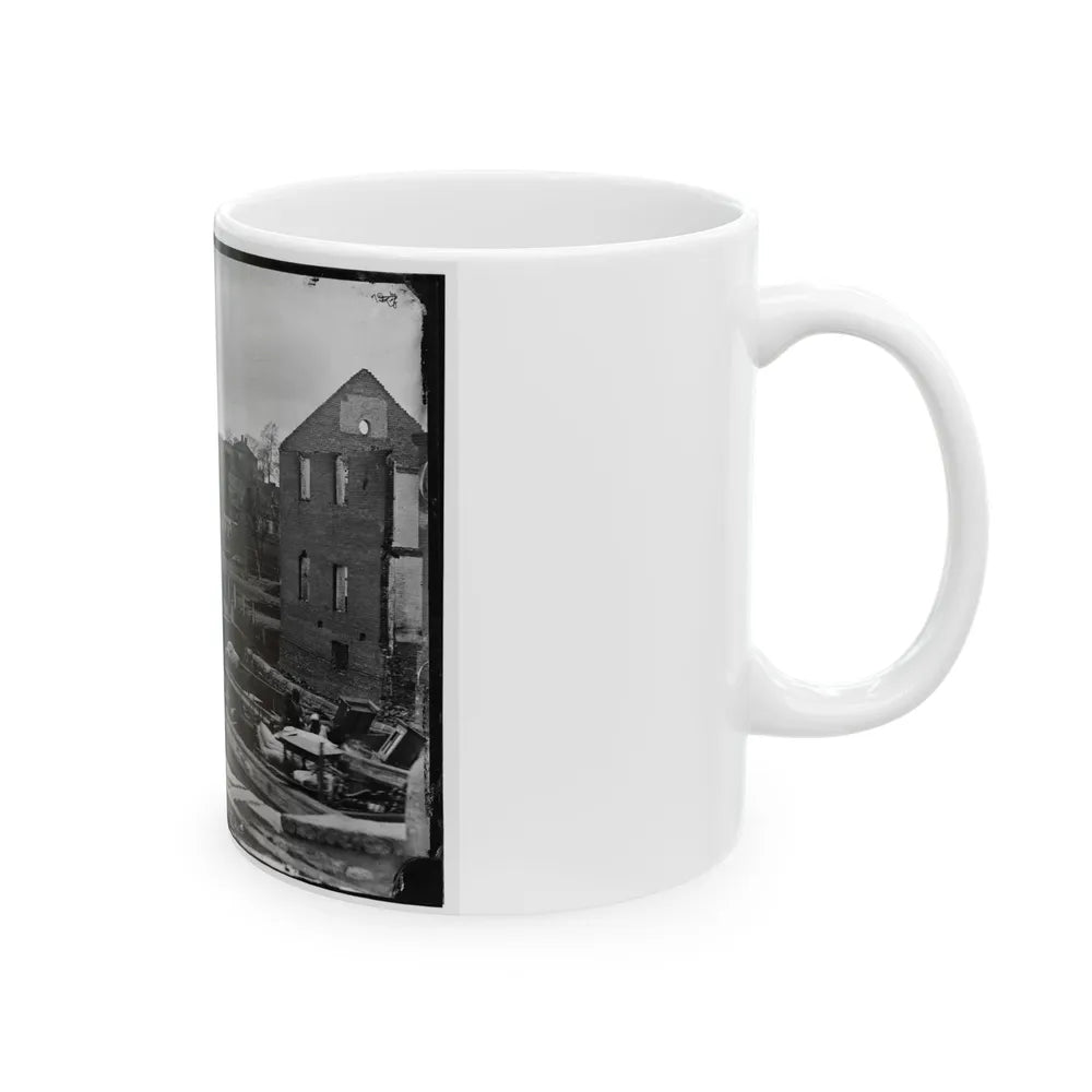 Richmond, Va. Barges With African Americans On The Canal; Ruined Buildings Beyond (U.S. Civil War) White Coffee Mug-Go Mug Yourself