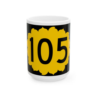 K-105 (Kansas) (Road Sign) White Coffee Mug