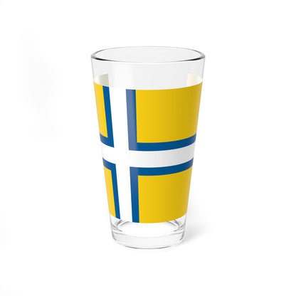 Flag of West Sweden (Sweden) Pint Glass 16oz
