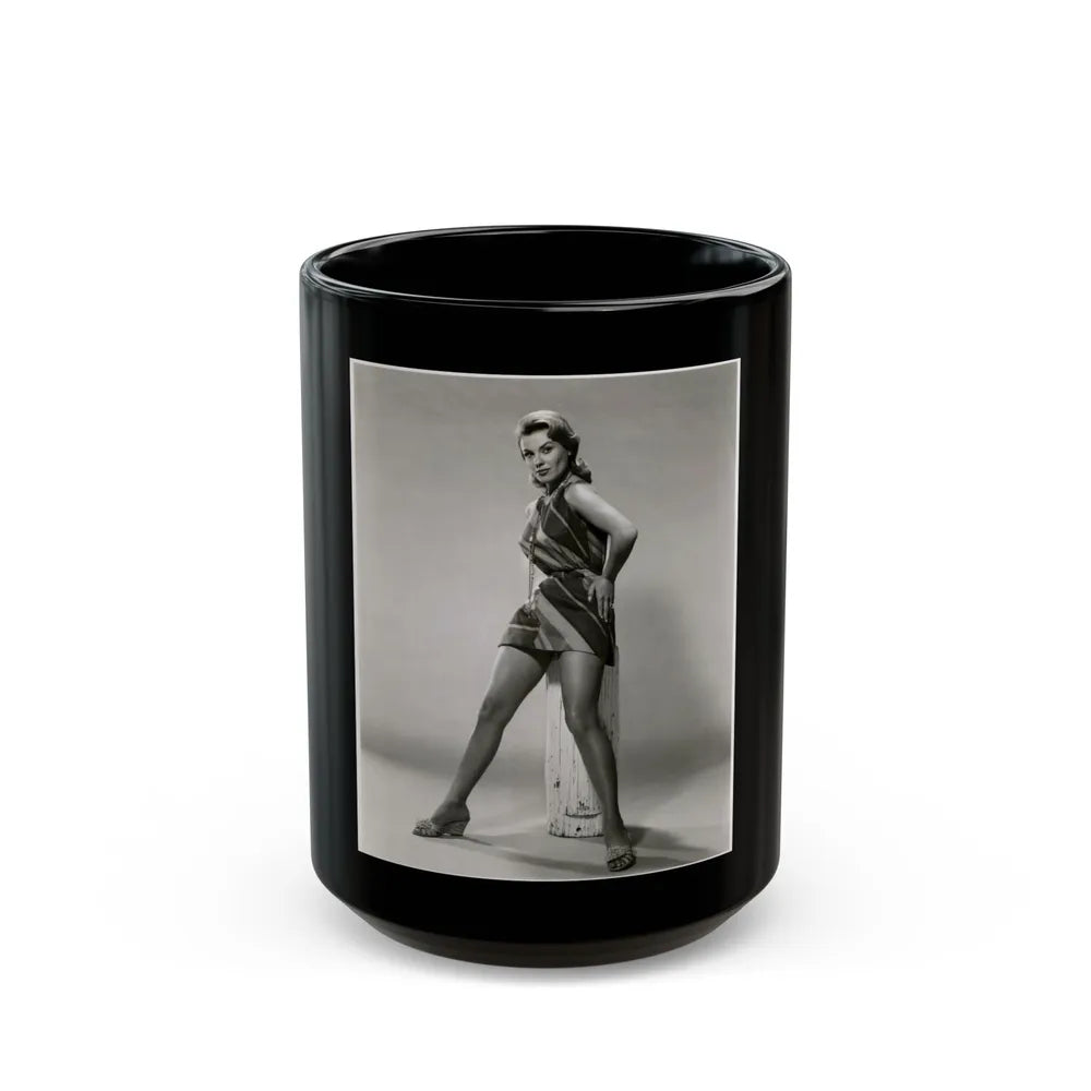 Kathleen Crowley #01 (Vintage Female Icon) Black Coffee Mug-15oz-Go Mug Yourself