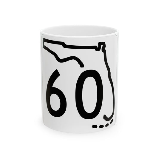 Florida 60 1955 (Florida) (Road Sign) White Coffee Mug