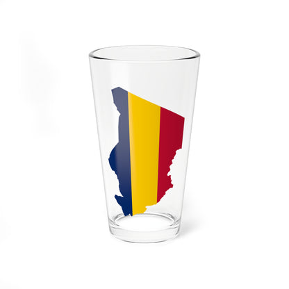Flag map of Chad (Chad) Pint Glass 16oz