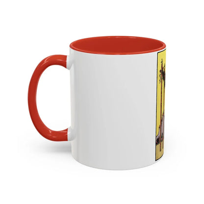 The 4 of Wands (Tarot Card) Accent Coffee Mug-Go Mug Yourself