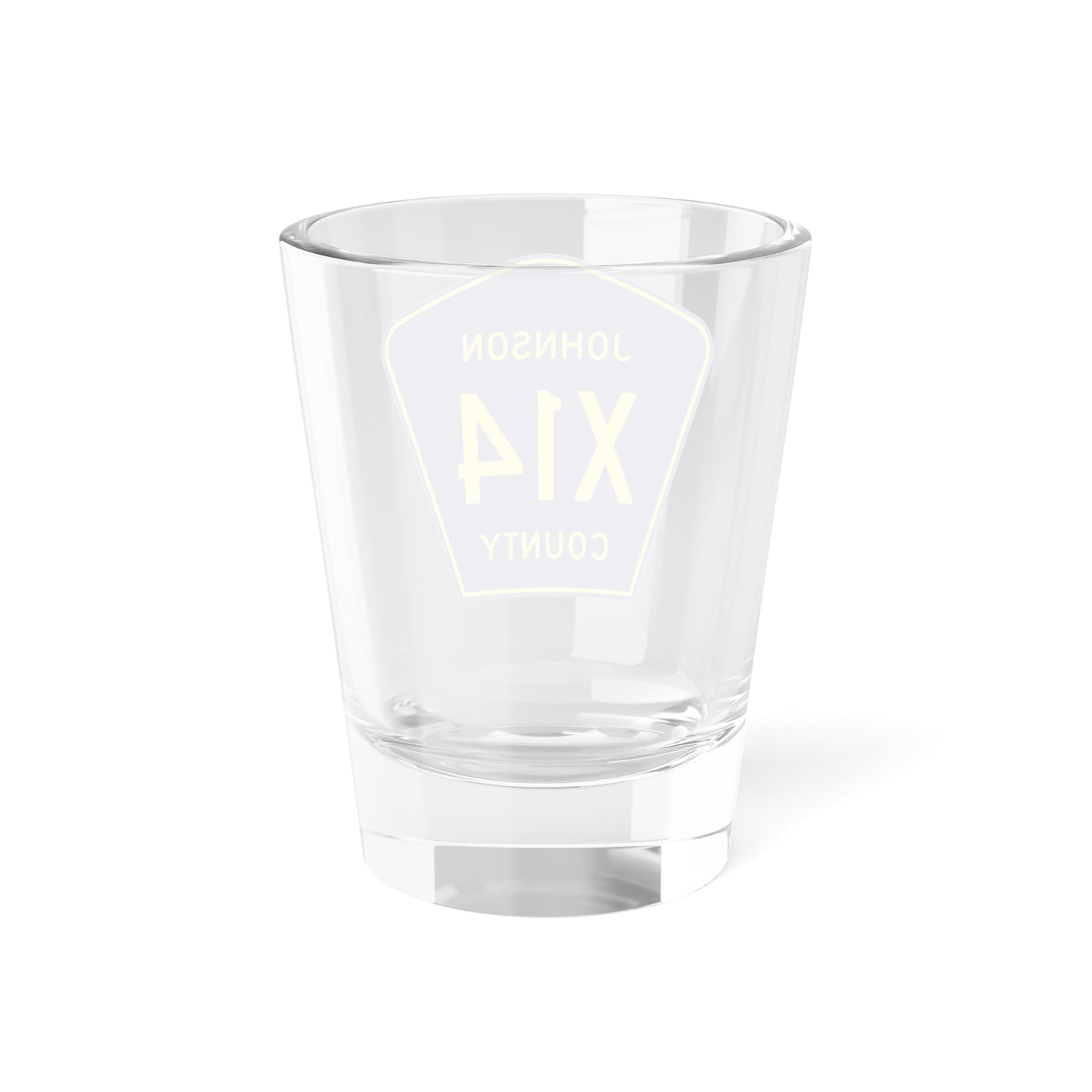Johnson County Route X14 IA (Iowa) (Road Sign) Shot Glass 1.5oz