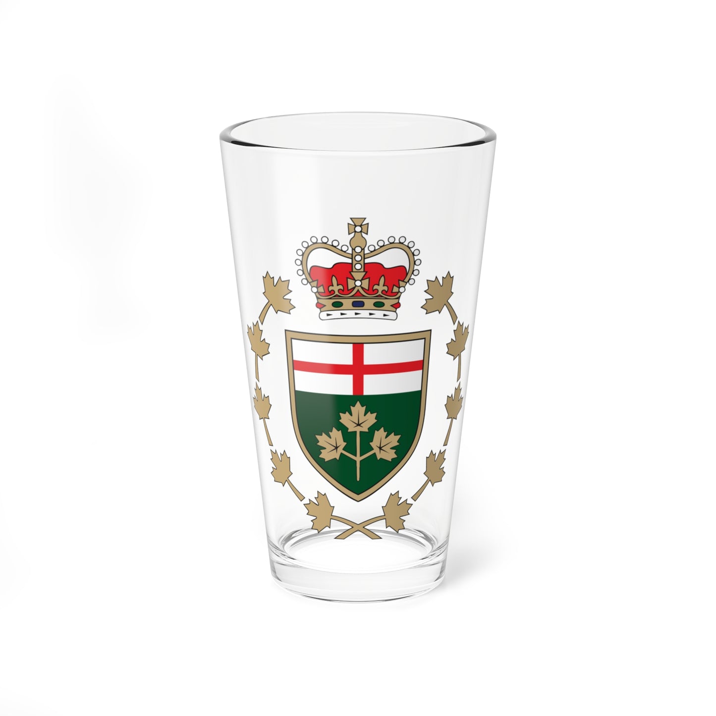 Emblem of the Lieutenant Governor of Ontario (Canada) (Coat of Arms) Pint Glass 16oz