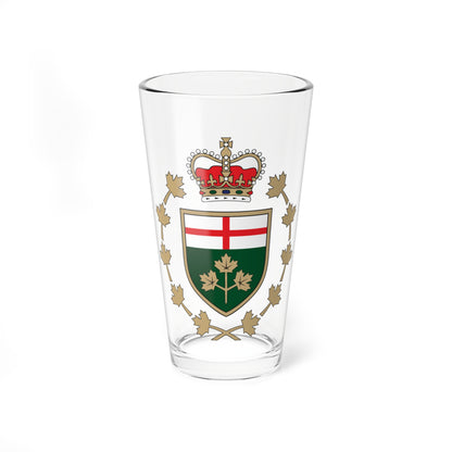 Emblem of the Lieutenant Governor of Ontario (Canada) (Coat of Arms) Pint Glass 16oz