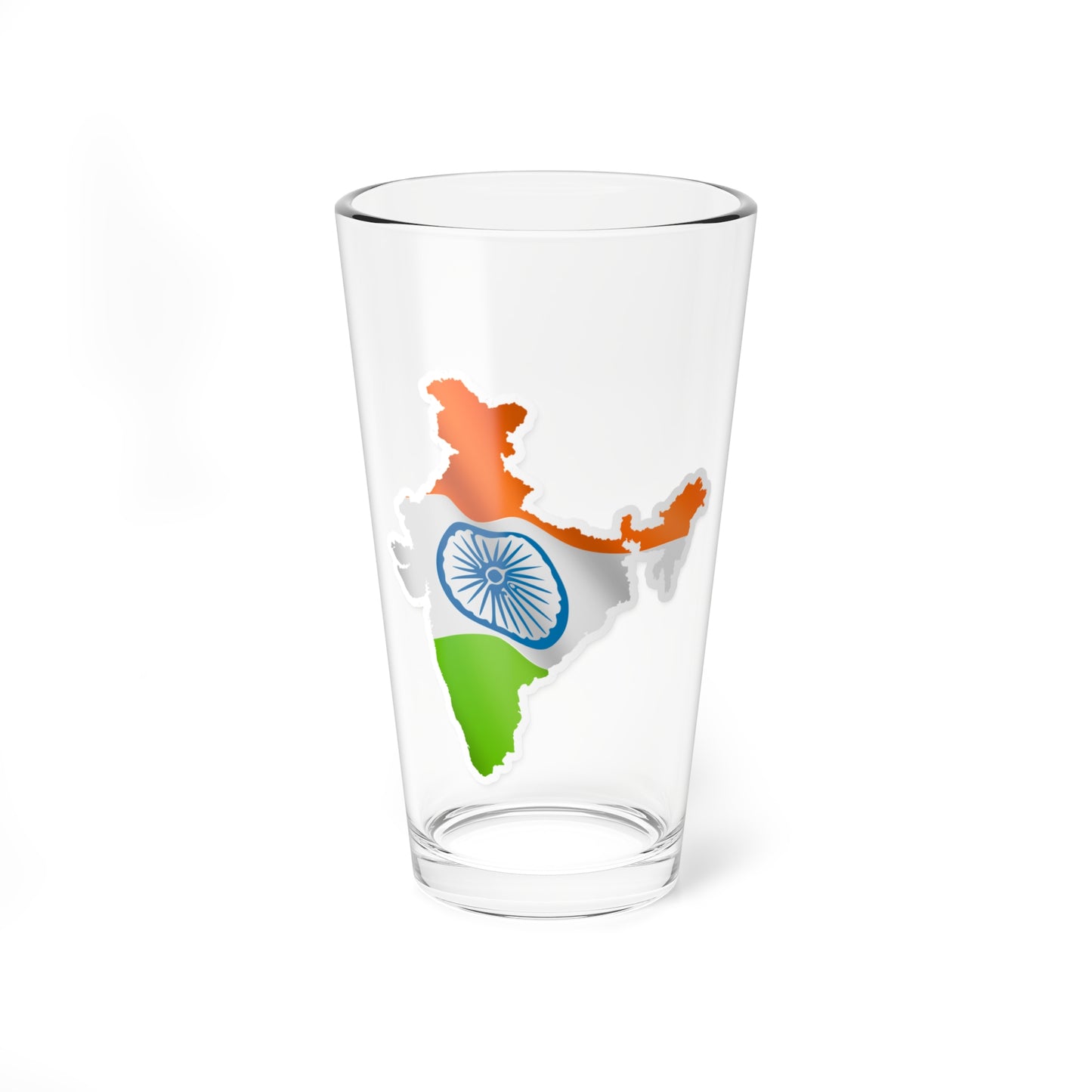 Flag map of India (India) Pint Glass 16oz