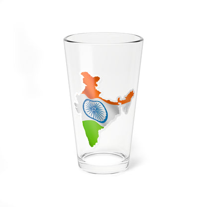 Flag map of India (India) Pint Glass 16oz