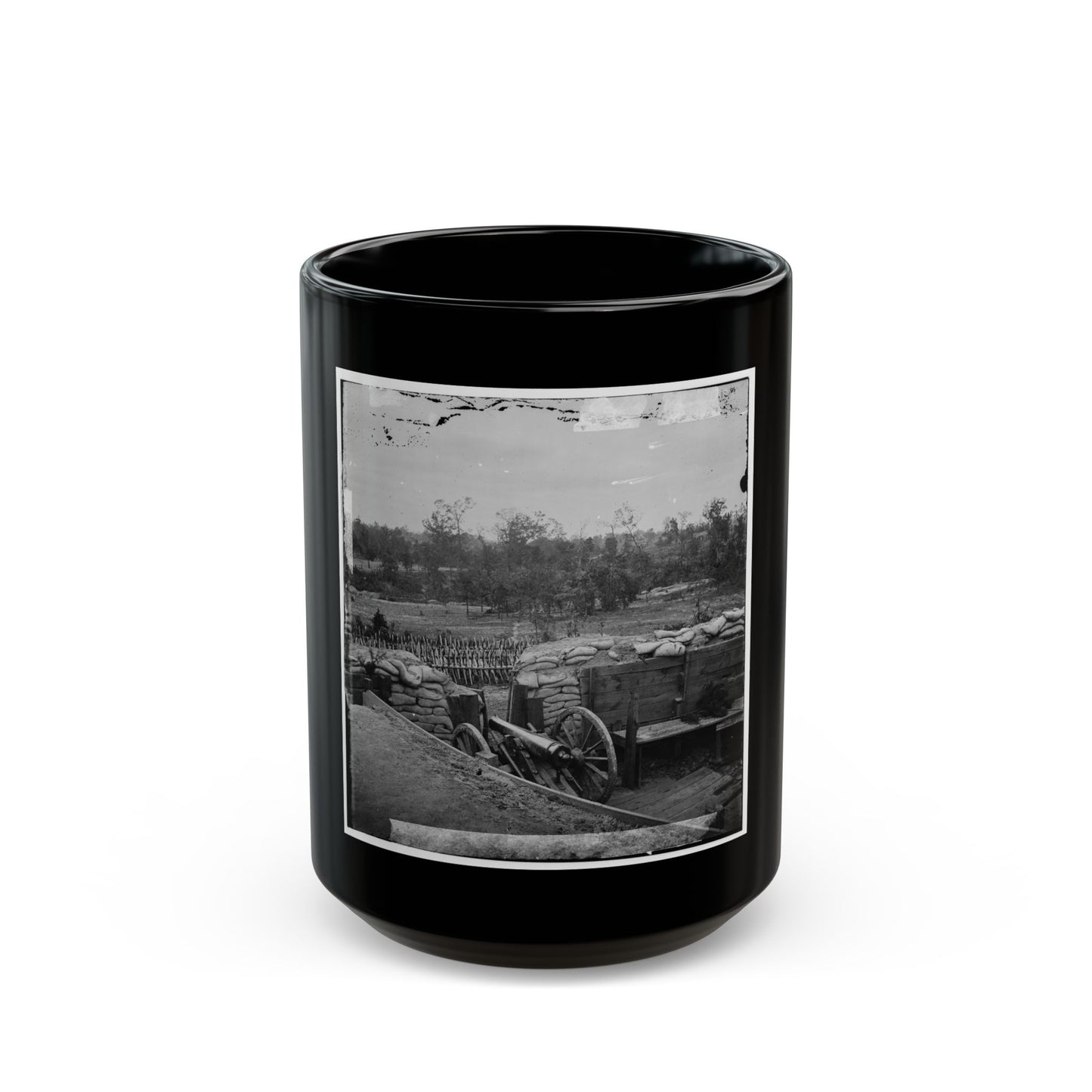 Atlanta, Georgia. Interior View Of Confederate Fort, East Of W. & A. Railroad, Looking East (U.S. Civil War) Black Coffee Mug