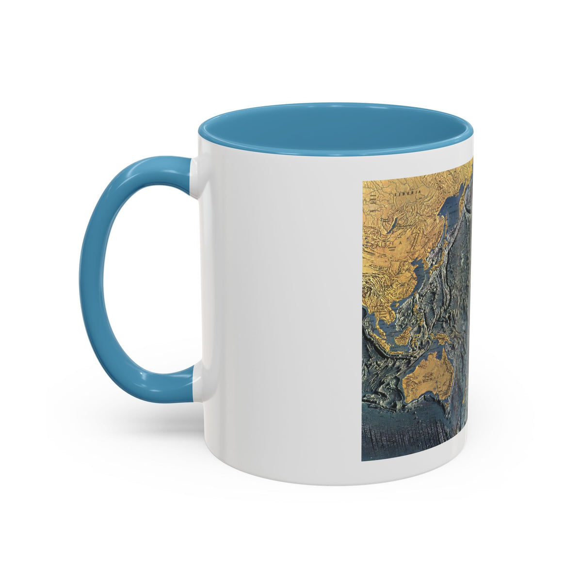 Pacific Ocean Floor (1969) (Map) Accent Coffee Mug