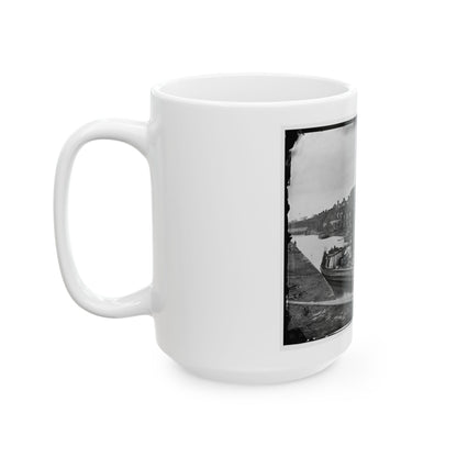 Richmond, Va. Barges With African Americans On The Canal; Ruined Buildings Beyond (U.S. Civil War) White Coffee Mug