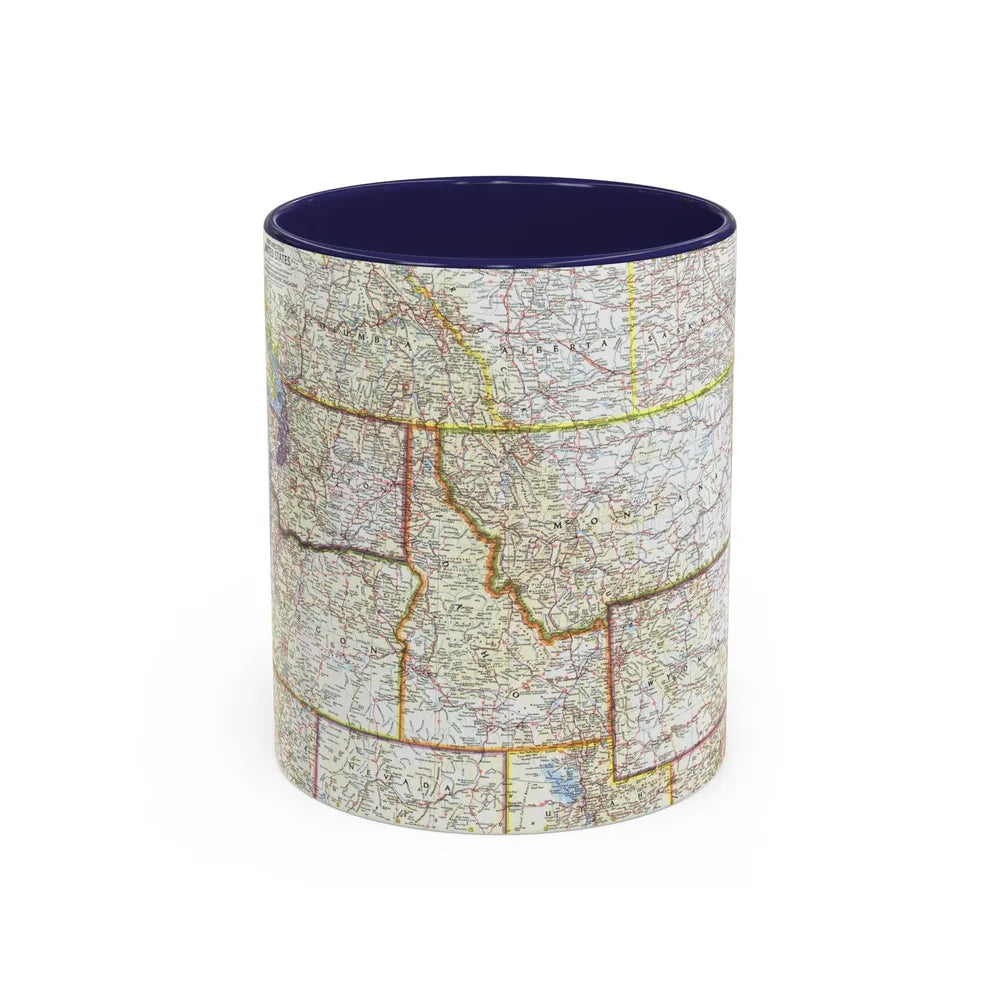 USA - Northwestern (1960) (Map) Accent Coffee Mug-11oz-Navy-Go Mug Yourself