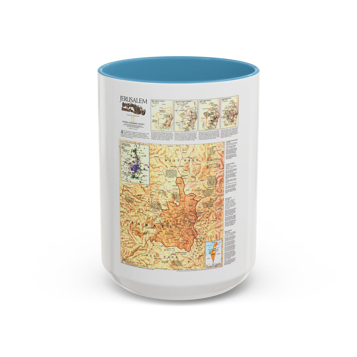 Jerusalem (1996) (Map) Accent Coffee Mug