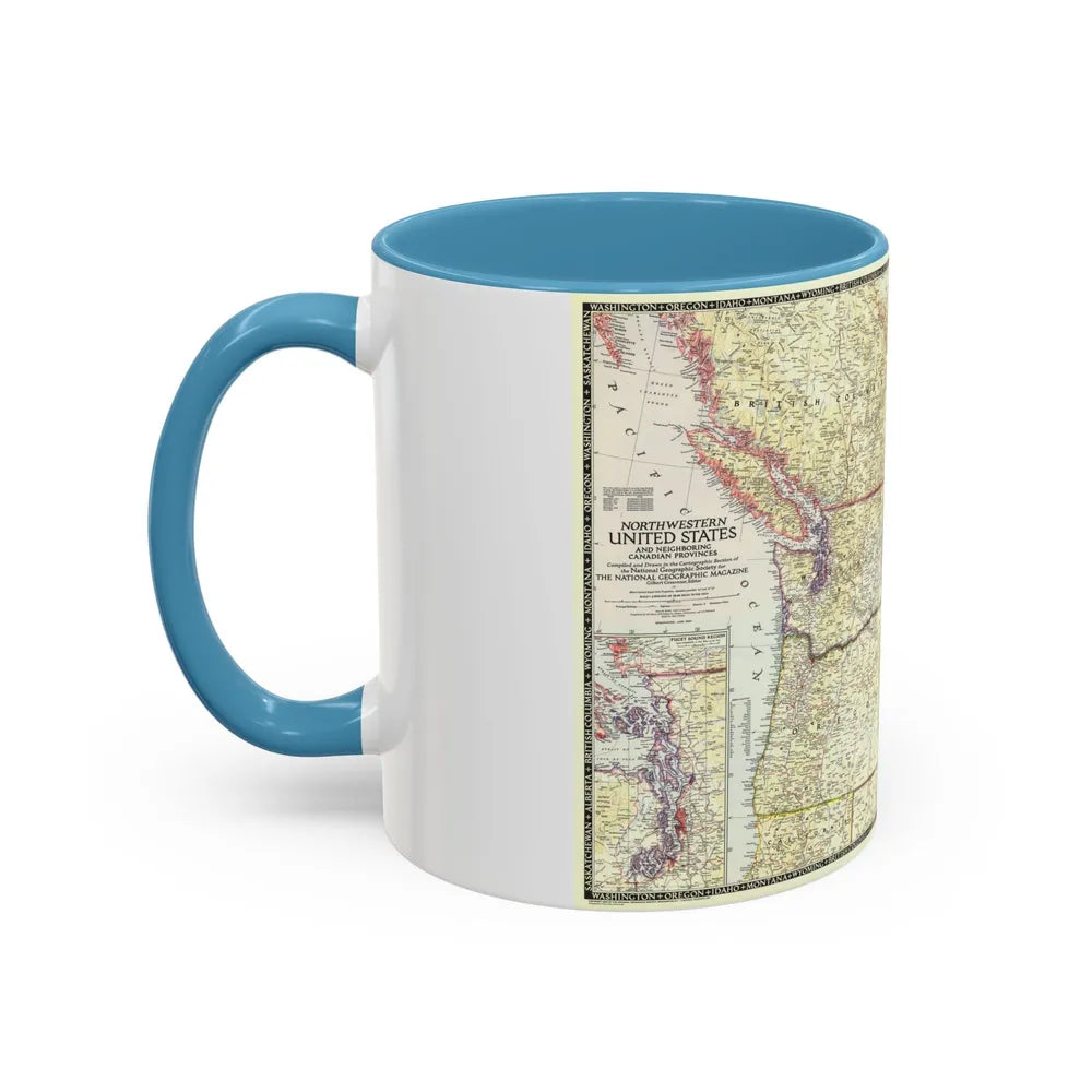 USA - Northwestern (1950) (Map) Accent Coffee Mug-Go Mug Yourself