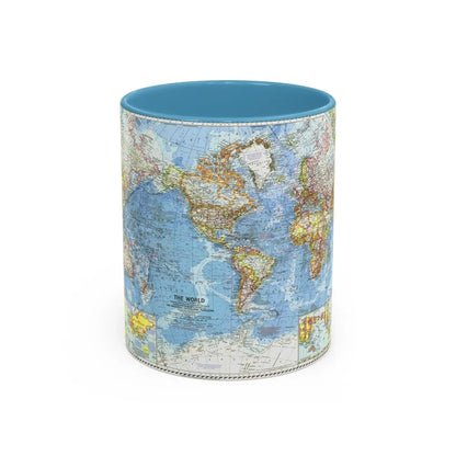 World Map (1960) (Map) Accent Coffee Mug-11oz-Light Blue-Go Mug Yourself