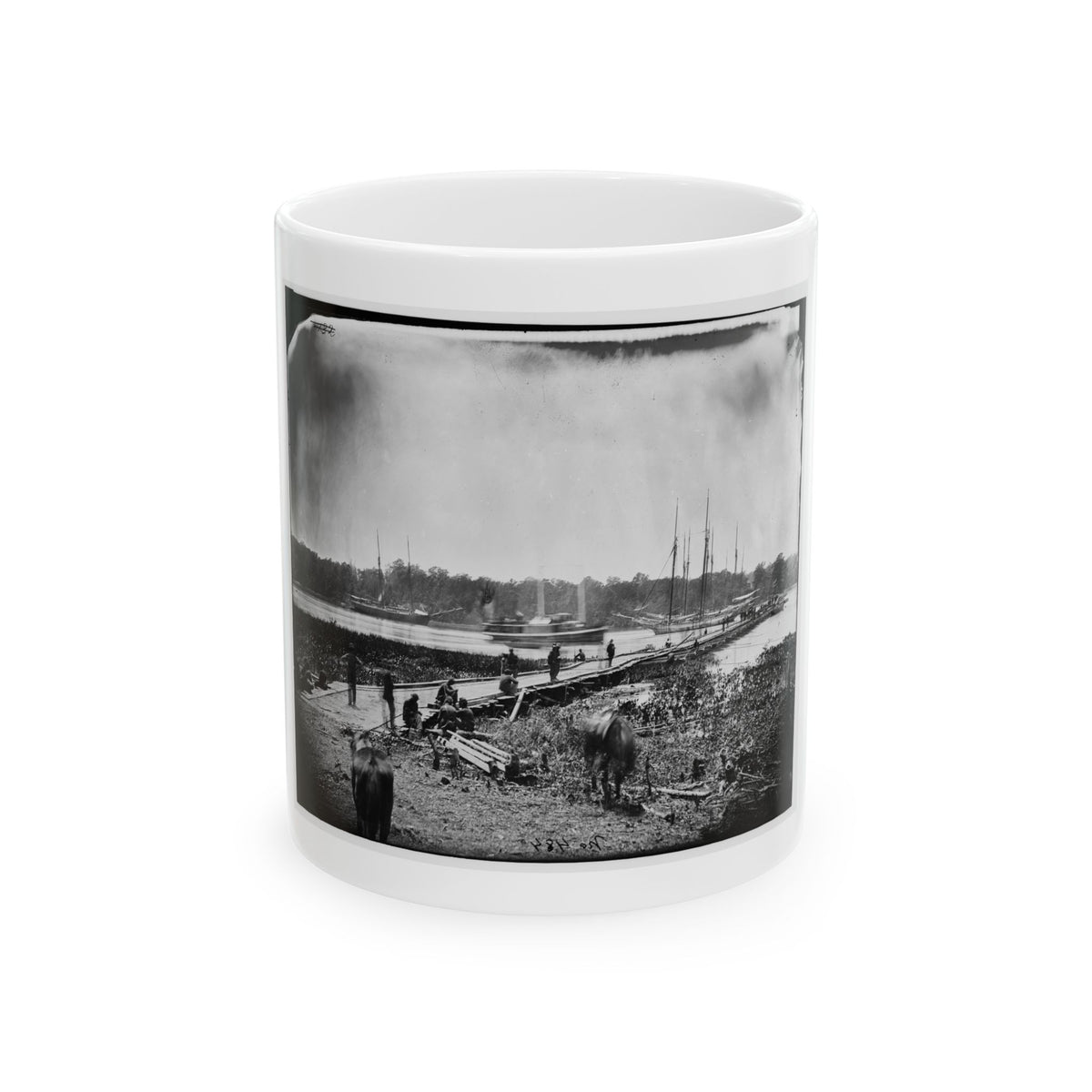 James River, Va. Pontoon Bridge (U.S. Civil War) White Coffee Mug