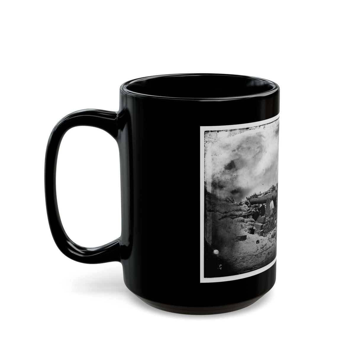 Morris Island, South Carolina. Battery Rosecrans. Three 100-Pounder Parrot Rifles. Breaching Battery Against Fort Sumter (U.S. Civil War) Black Coffee Mug