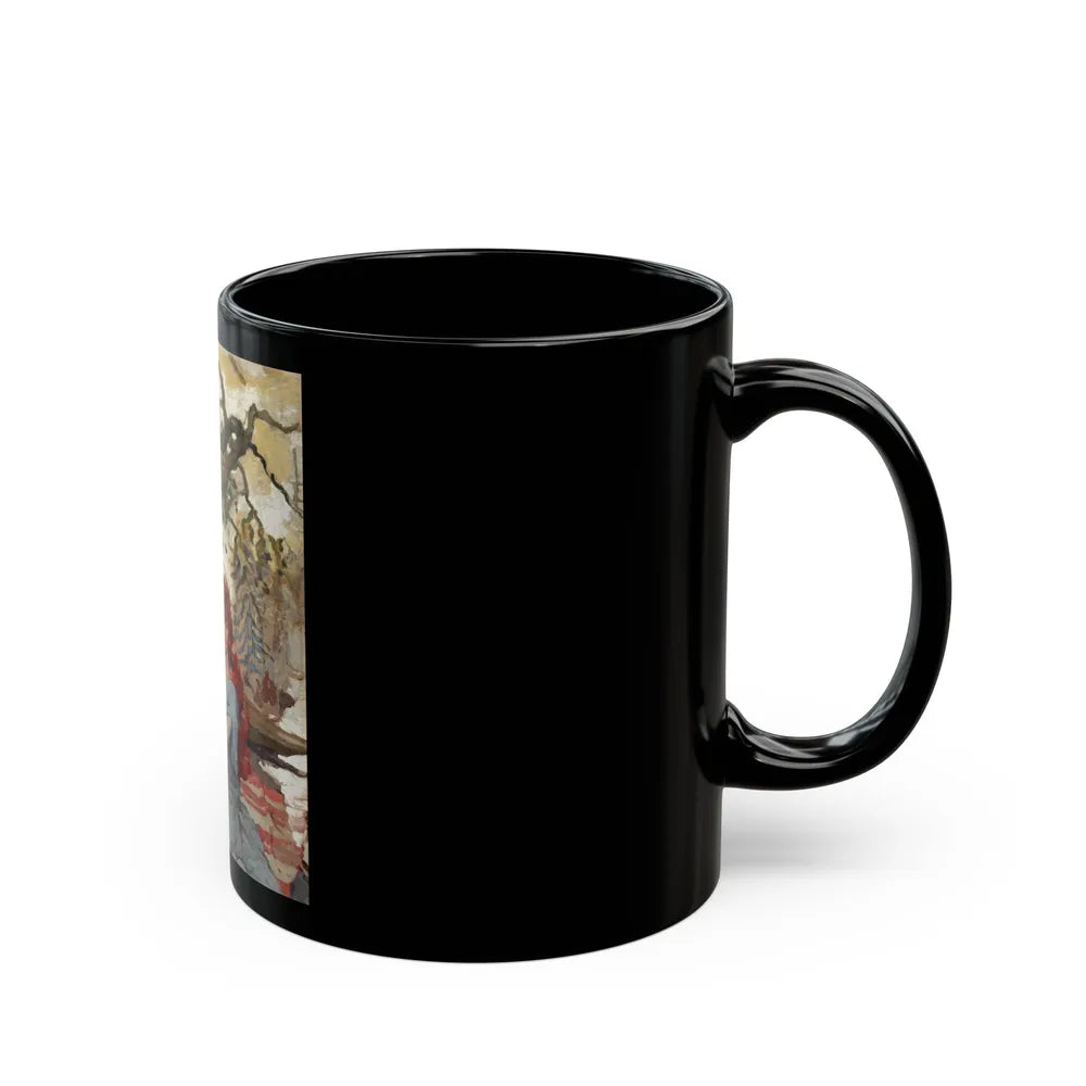 Girl at Cabin - Black Coffee Mug-Go Mug Yourself