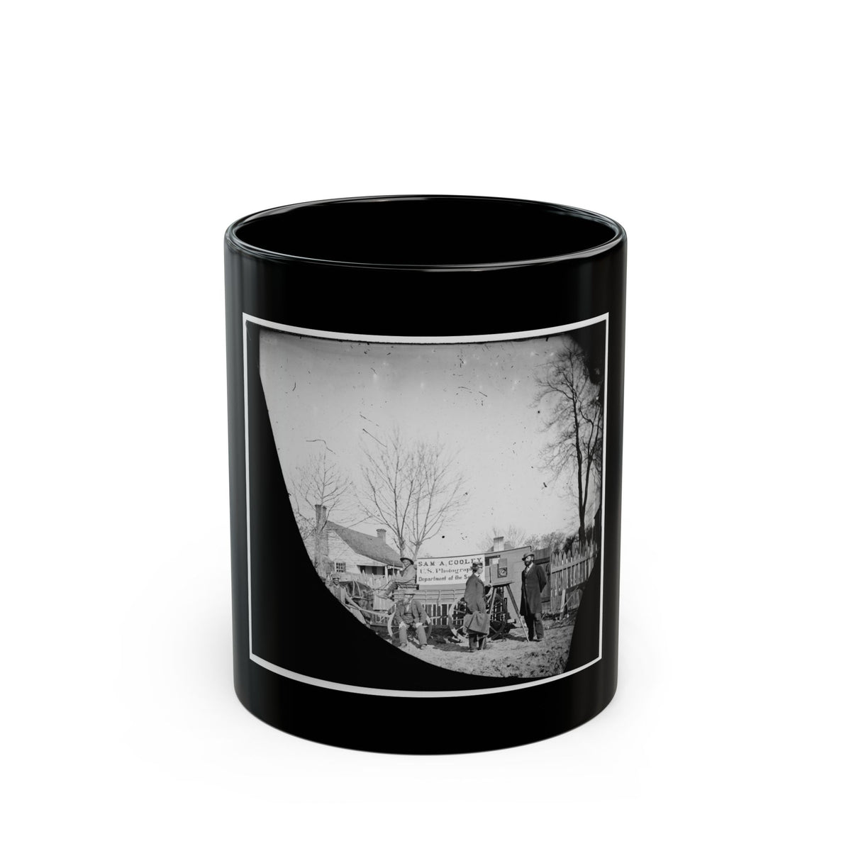 Unknown Location. Wagons And Camera Of Sam A. Cooley, U.S. Photographer, Department Of The South (U.S. Civil War) Black Coffee Mug