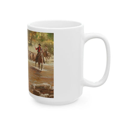 Cattle Crossing - White Coffee Mug-Go Mug Yourself